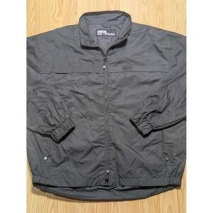 NRA Tactical Mens Full Zip Windbreaker Jacket Black Solid L
